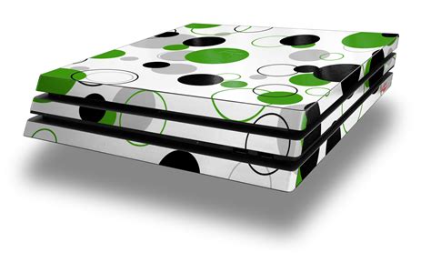 sony ps pro console skins lots  dots green  white wraptorskinz