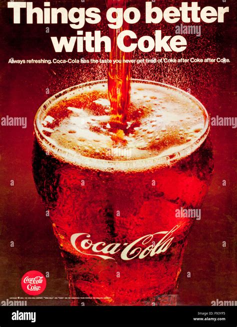 magazine advertisement advertising coca cola    stock photo  alamy