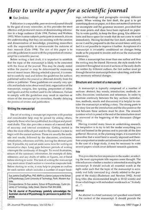 write  paper   scientific journal