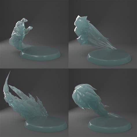 3d printable spell effect bases by twin goddess miniatures