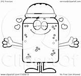Shaker Salt Mascot Loving Coloring Clipart Cartoon Outlined Vector Thoman Cory Royalty sketch template