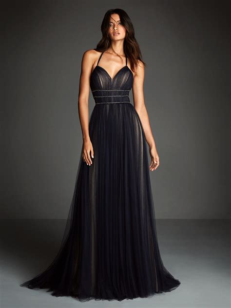 custom make high quality ladies women black evening dress prom gown