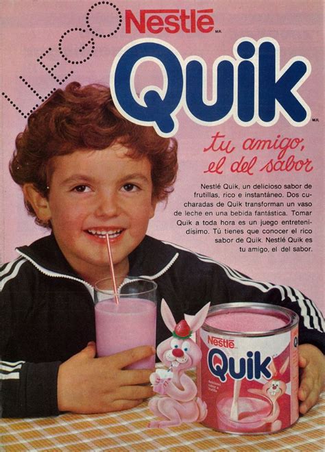 food ad nestles strawberry quik  young boy lengua espanola revista food ads
