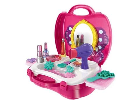 maleta de brinquedo salão de beleza penteadeira infantil em promoção é