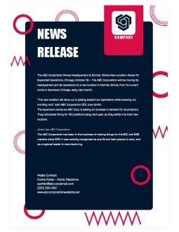 abstract news release template  google docs