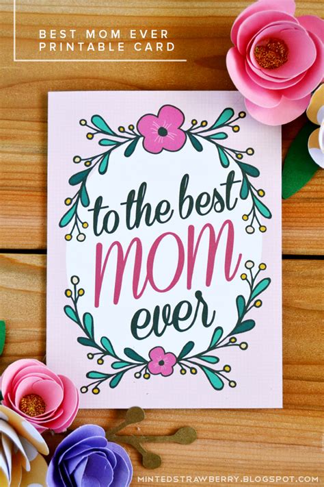 printable    mom  mothers day card minted strawberry