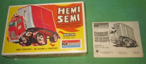 Vintage Monogram Hemi Semi Model Kit Box Instructions Only Hot Sex