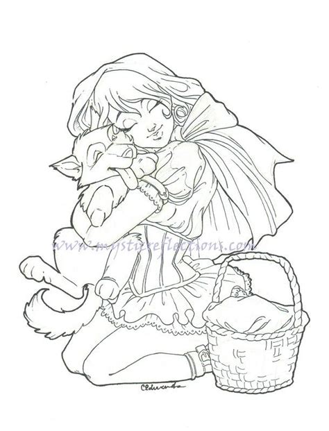 red riding hood coloring pages coloring pictures ink sketch