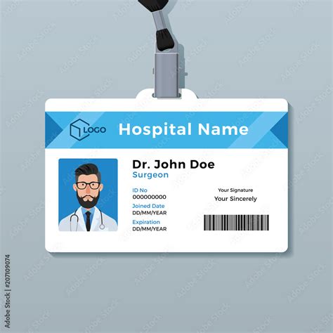 doctor id card template  printable templates