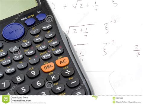 wiskunde en calculator stock foto image  elektronisch