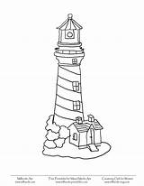 Lighthouse Coloring Pages Drawing Lighthouses Printable House Template Simple Maine Printables Glass Stained Cape Light Patterns Colouring Milliande Hatteras Craft sketch template