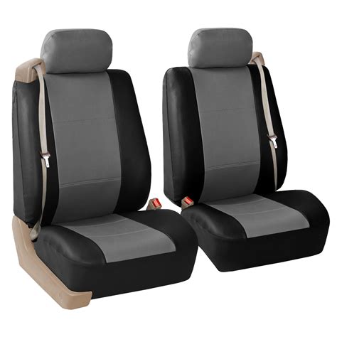 fh group integrated seatbelt seat covers  sedan suv van truck  front buckets black