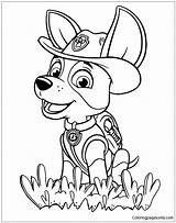 Tracker Paw Patrol Pages Coloring Color sketch template