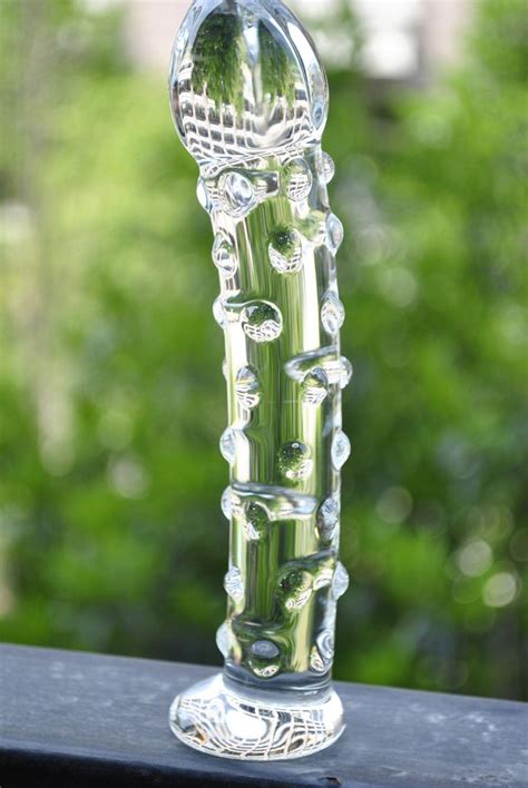 151204 sheer dotted crystal dildo pyrex glass penis dick