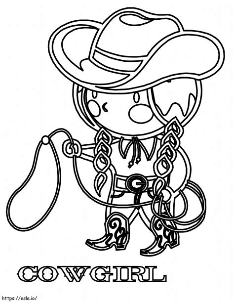 free cowgirl to print coloring page