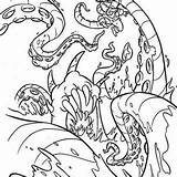 Coloring Kraken Monster Sea Tripod Fish Pirate Legendary 300px 22kb sketch template