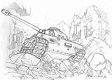 Tanks Wwii Drawings Pencil Coloring Pages Panther American Sketch Template sketch template