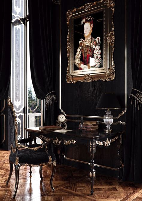 black  gold  behance gold interior design dark interiors gothic decor