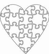 Heart Coloring Puzzle Pages Jigsaw Printable Valentines Template Valentine Supercoloring Visit sketch template