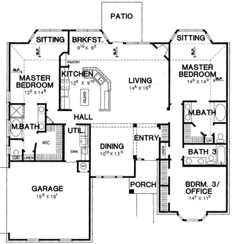 plan  double master bedroom house plan master bedroom plans bedroom house plans master