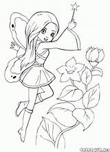 Coloring Pages Fairy Cute Printable Princess Sheets Cartoon Girls Rocks Disney sketch template
