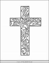 Cross Coloring Pattern Pages Thorn Thecatholickid Thorns Drawing Choose Board sketch template
