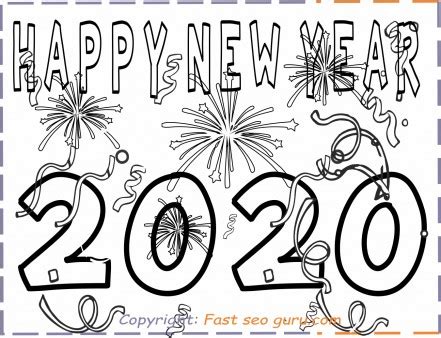 printable happy newyear coloring pages  kidsfree  print