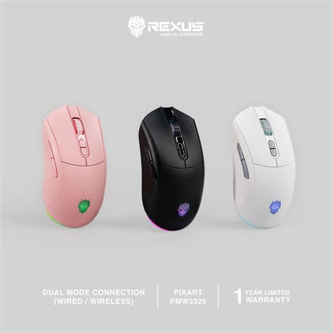 rexus mouse wireless gaming arka  dual connection shopee indonesia