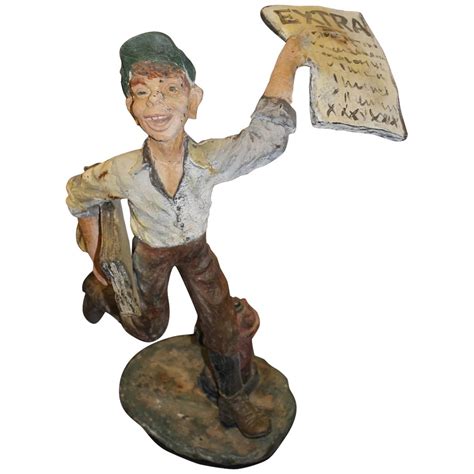 early   composition newspaper delivery boy advertising figural