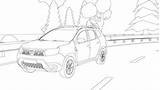 Dacia Duster sketch template