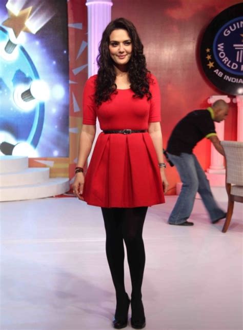 Bollywood Princess Preity Zinta In Red Top
