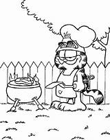 Churrasco Garfield Barbecue sketch template