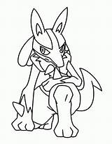 Pokemon Coloring Lucario Pages sketch template