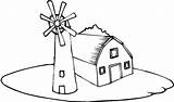 Coloring Farm House Pages Barn Windmill Printable Getcolorings sketch template