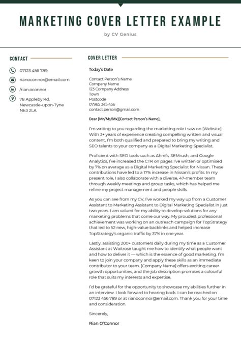 marketing cover letter  template   write