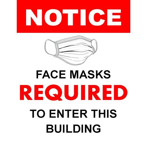 poster decal notice face masks required    rectangle