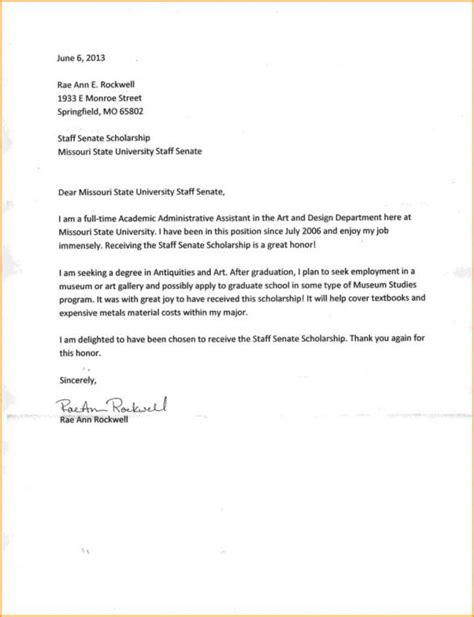 write    letter   scholarship template business