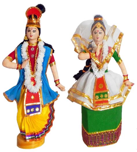 manipuri dancers cloth dolls      inches