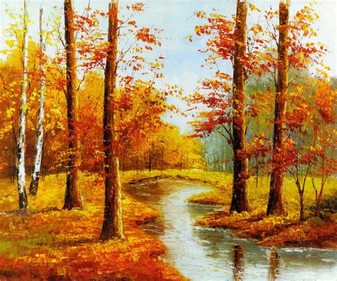 china autumn landscape canvas oil paintings  hotel decor china oil