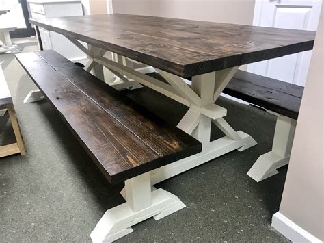 ft rustic farmhouse table  long benches banquet table large