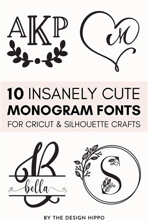 monogram fonts  cricut artofit