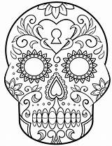 Skull Sugar Catrina sketch template