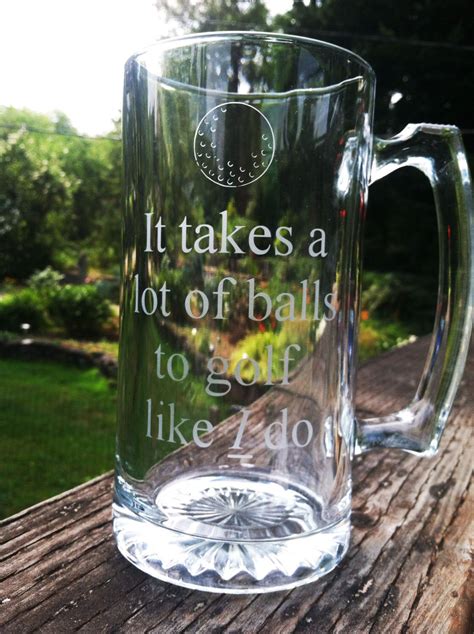 27oz Beer Mug Etched With It Takes A Lot Of Balls To Golf Like Etsy
