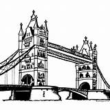 Bridge Tower Drawing London Sketch Landmark sketch template