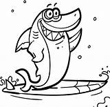 Shark Surfboard sketch template