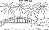 Sydney Coloring Designlooter Fireworks Year 382px 88kb sketch template