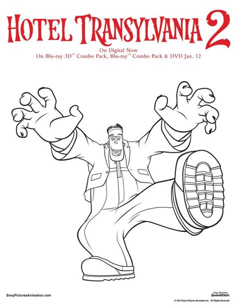 hotel transylvania printable frank coloring page mama likes