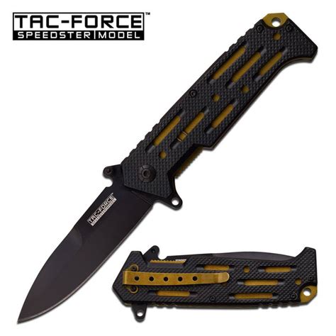 Tac Force Spring Assisted Folding Knife 4 Inch Blade Black