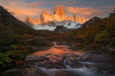 patagonia argentina sunrise  fitz roy   oc rearthporn
