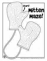 Winter Mazes Mittens Woolen sketch template